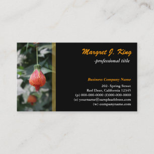 Beautiful red flower business card. card