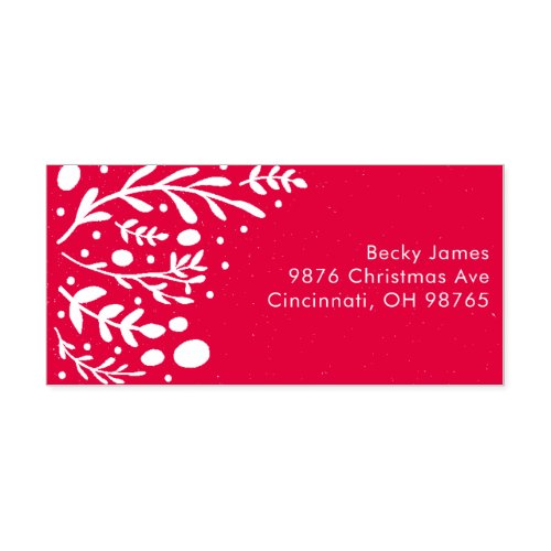 Beautiful Red Foliage Christmas Address Self_inking Stamp