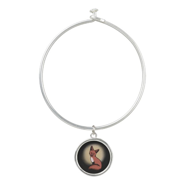 Beautiful Red Fox Bangle Bracelet (Front)
