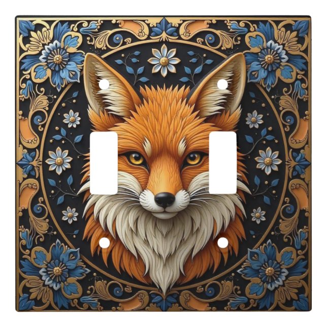 Beautiful Red Fox Design Light Switch Cover (Front)