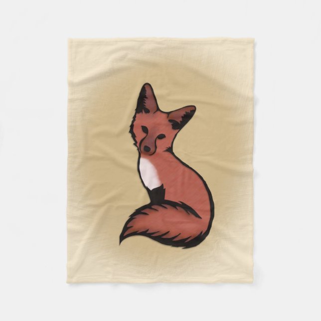 Beautiful Red  Fox Fleece Blanket (Front)