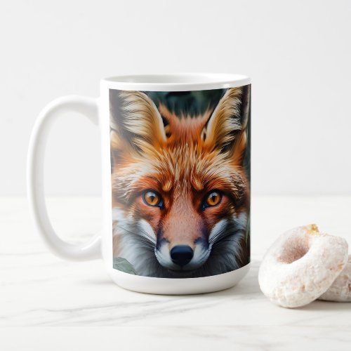Beautiful Red Fox in Forest Portrait Golden Eyes Coffee Mug