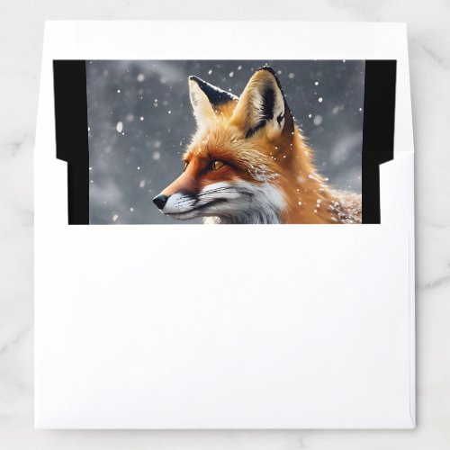 Beautiful Red Fox in the Snow Envelope Liner