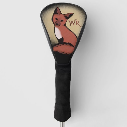 Beautiful Red Fox Monogrammed  Golf Head Cover