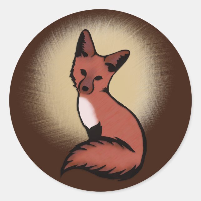 Beautiful Red Foxy Fox Classic Round Sticker (Front)