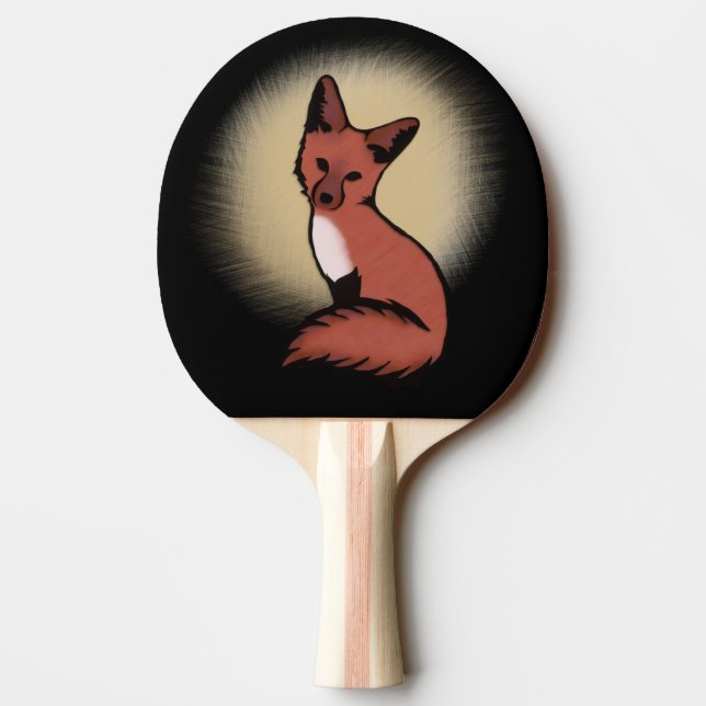 Beautiful Red Foxy Fox Ping-Pong Paddle (Back)