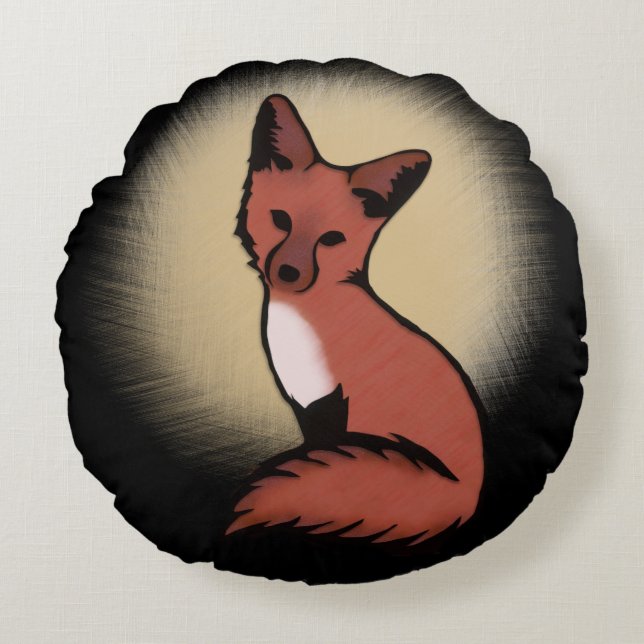 Beautiful Red Foxy Fox Round Pillow (Front)