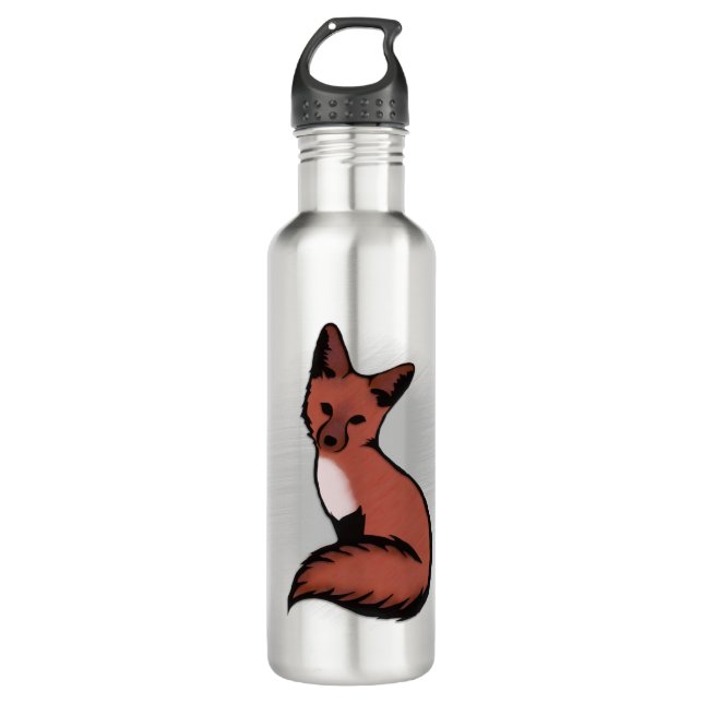 Beautiful Red Foxy Fox Stainless Steel Water Bottle (Front)