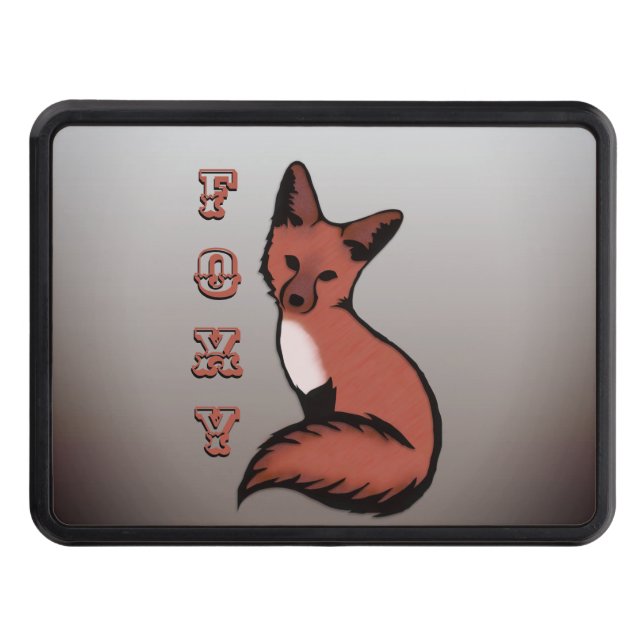 Beautiful Red Foxy Fox Tow Hitch Cover (Front)