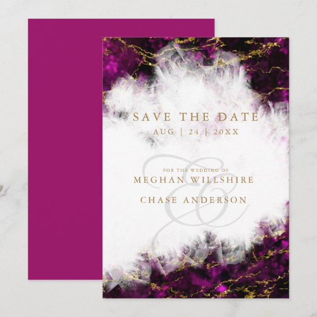 Beautiful Red Garnet Crystal Geode  Invitation (Front/Back)