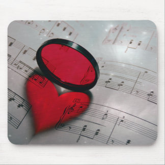 Beautiful red glass reflection forming a heart mouse pad