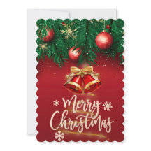 Beautiful Red Gold Merry Christmas Personal Wish