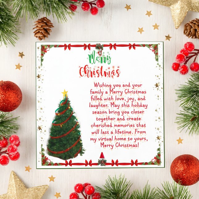 Beautiful Red Gold Merry Christmas Wishing Card (Creator Uploaded)
