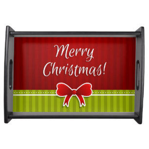 Beautiful Red Green Classy Christmas Design Serving Tray
