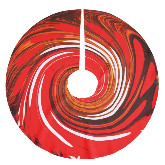 Beautiful red Happy Christmas Brushed Polyester Tree Skirt (Front)