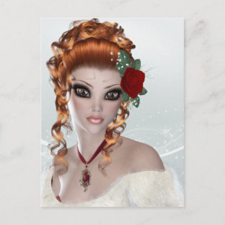 Beautiful Red Head Woman Postcard