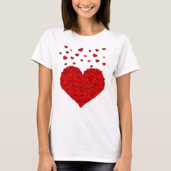Beautiful Red Heart Valentine's Day T-shirt by shabnamahsandesigns at Zazzle