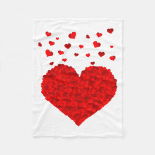 Beautiful Red Heart Valentines Day T Shirt Fleece Blanket