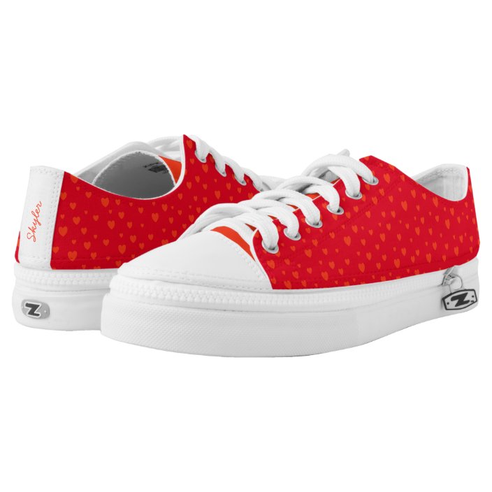 Beautiful Red Hearts Low-Top Sneakers | Zazzle.com