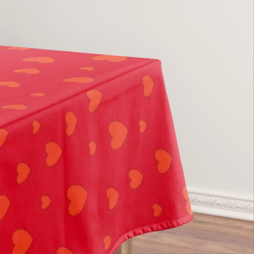 Beautiful Red Hearts Tablecloth