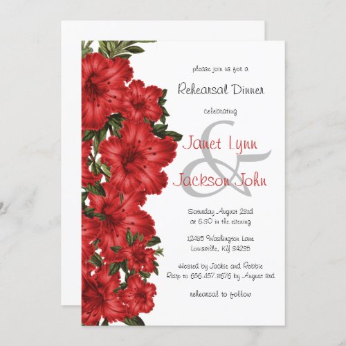 Beautiful Red Lilies _ Rehearsal Dinner Invitation