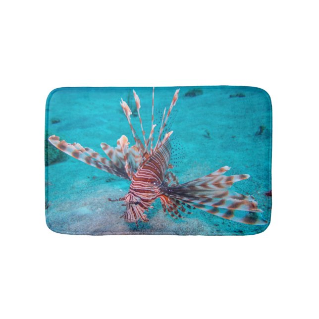 Beautiful Red Lion Fish Bathroom Mat (Front)