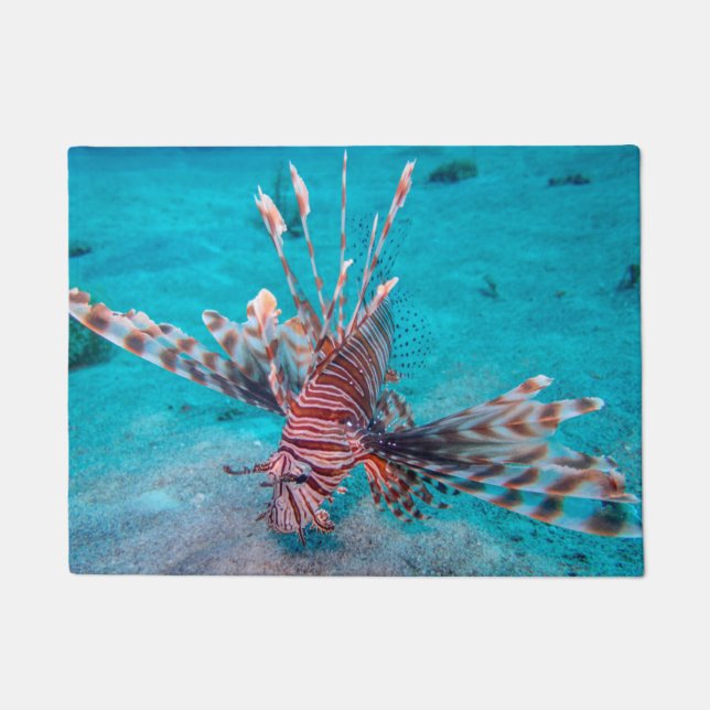 Beautiful Red Lion Fish Doormat (Front)