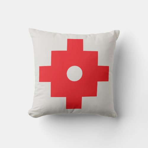 Beautiful Red Machu Picchu Inka Design Throw Pillow