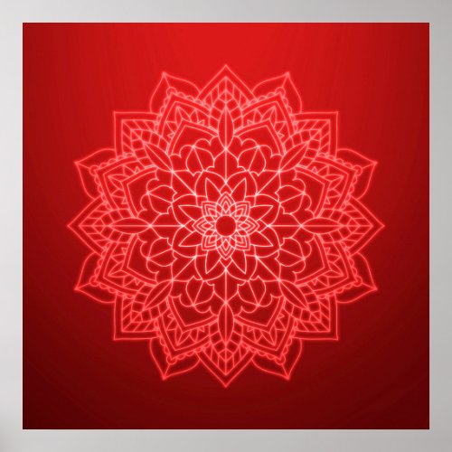 Beautiful Red Mandala Poster