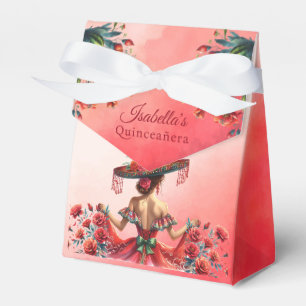 Beautiful red Mexican Style Quinceañera Favor Boxes
