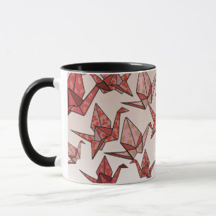 Beautiful Red Origami Paper Crane Mug