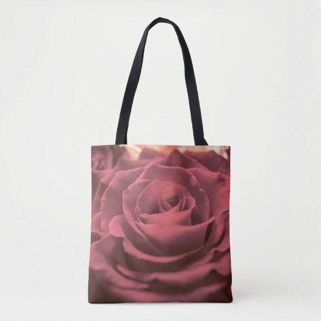 Beautiful red pink roses flowers photo romantic re tote bag (Front)