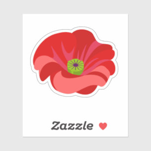 Beautiful Red poppy commemorative Sticker