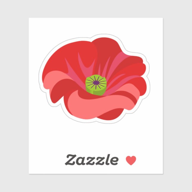 Beautiful Red poppy commemorative Sticker (Sheet)