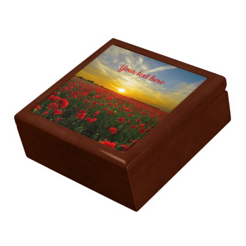 Beautiful Red Poppy Field At Sunrise Photograph Gift Box