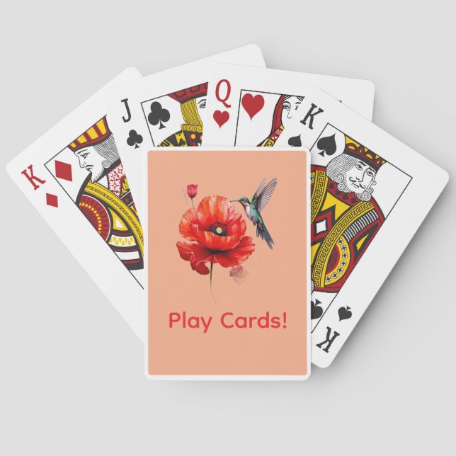 Beautiful Red Poppy In All Its Glory Poker Cards (Back)