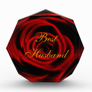 Beautiful red rose best husband award