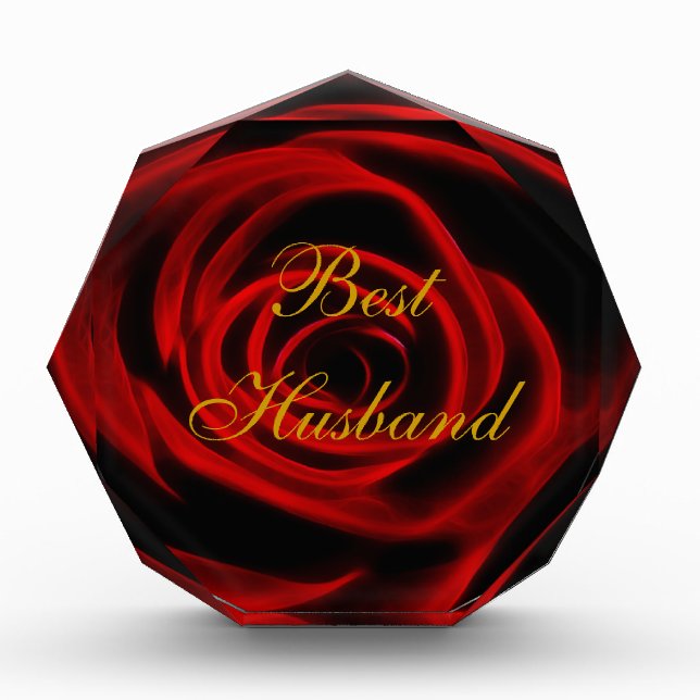 Beautiful red rose best husband award (Front)