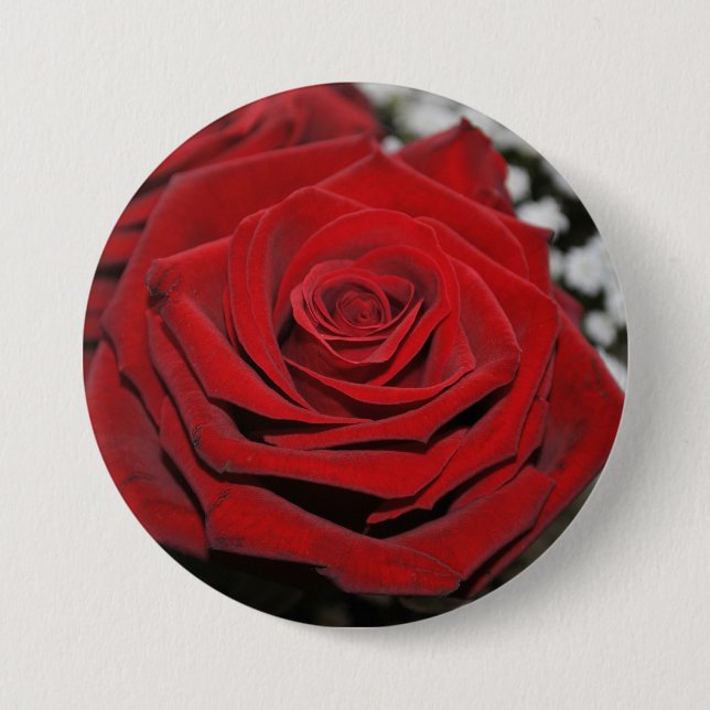 Beautiful Red Rose Button (Front)