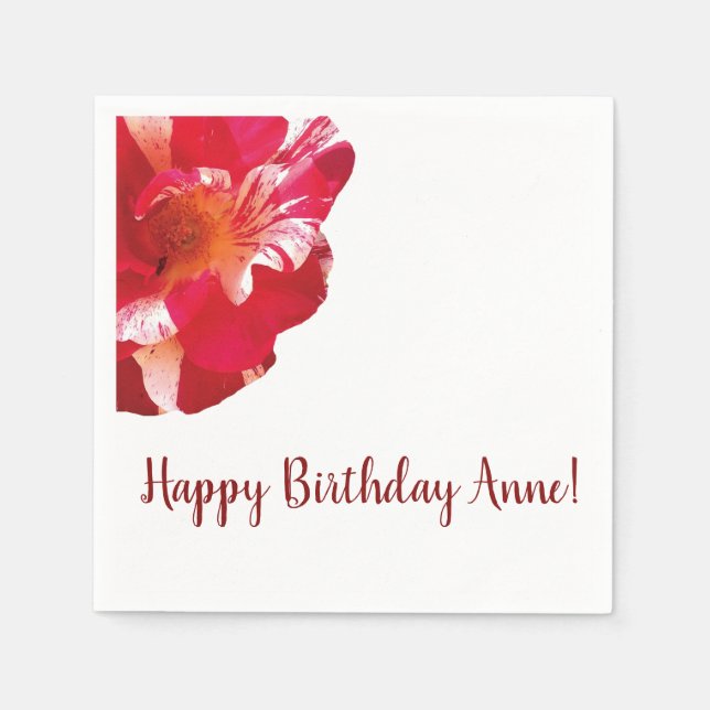 Beautiful red Rose Cocktail Napkin (Front)