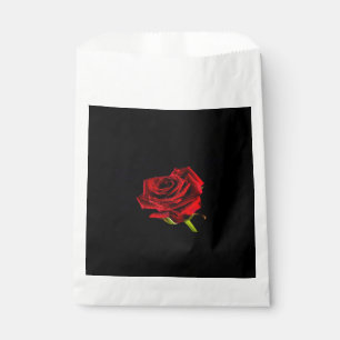 Beautiful red rose favor bag