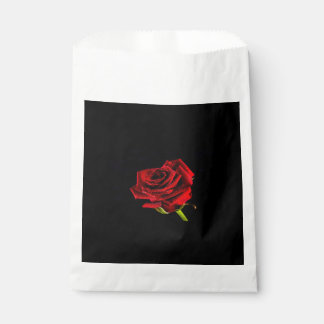 Beautiful red rose favor bag