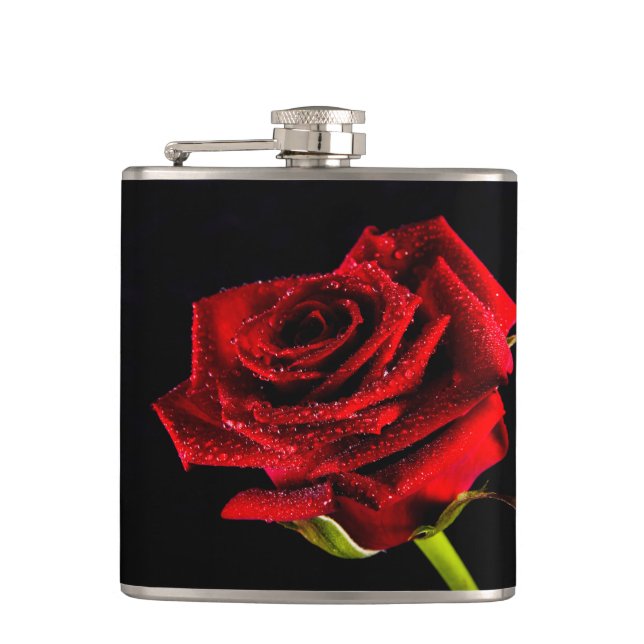 Beautiful red rose flask (Front)