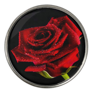 Beautiful red rose golf ball marker