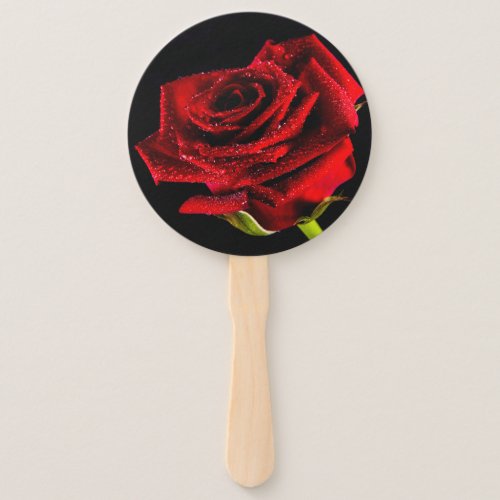 Beautiful red rose hand fan