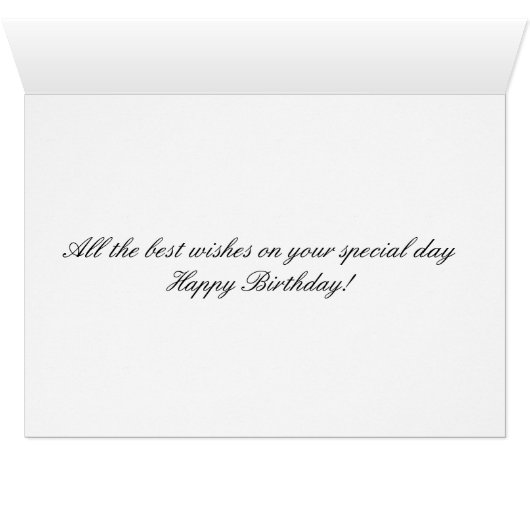 Beautiful red rose in gold writing birthday (Inside Horizontal (Bottom))