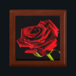 Beautiful red rose jewelry box<br><div class="desc">Close up of a red rose with dewdrops.
Image © Angelika Stern</div>