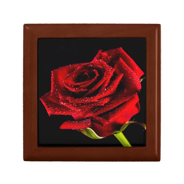 Beautiful red rose jewelry box (Front)