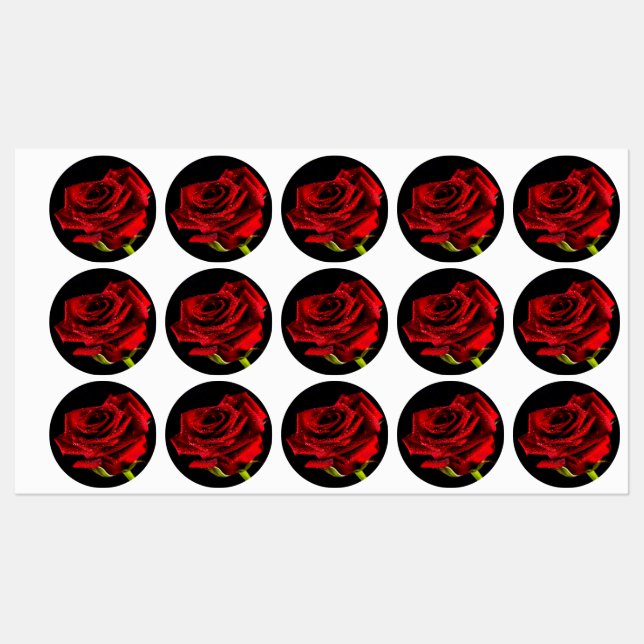 Beautiful red rose labels (Sheet)