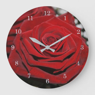 Beautiful Red Rose Large Clock
